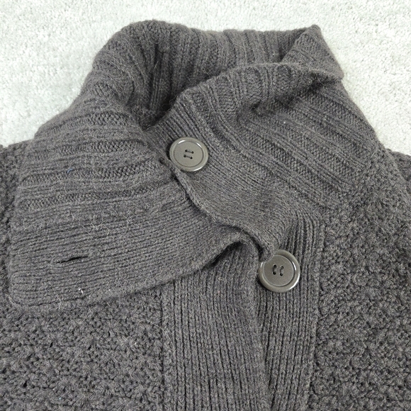 Manguun Alpaca Wool Blend Duster Cardigan Womens XL Brown Button Front Academia - Picture 5 of 7